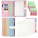 Essovee Ringbuch A5, a5 Binder 6-Ring PU-Leder Magnetischem Nachfüllbarer Organizer mit Punktierpapier, Innentaschen, Stickern & Unterteilern, Für Beruf, Schulnotizen & Reisetagebücher