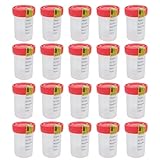 LATRAT Contenitore sigillato per urina, contenitori di campionamento in plastica da 60 ml, contenitori per urina con tappo a vite, adatti per adulti, 20 pezzi, per uso medico di laboratorio