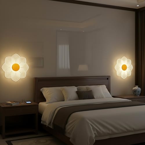 Image of Lamp master 3-in-1 LED Wall & Ceiling Light | Spiral Flower Design | 23cm Acrylic Decorative Lamp | Energy-Efficient | Modern Wall Decor for Bedroom, Living Room & Home