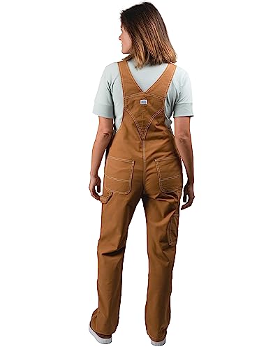 Liberty® Womens Washed Duck Bib Overalls, Brown Duck, Large #TOP2
