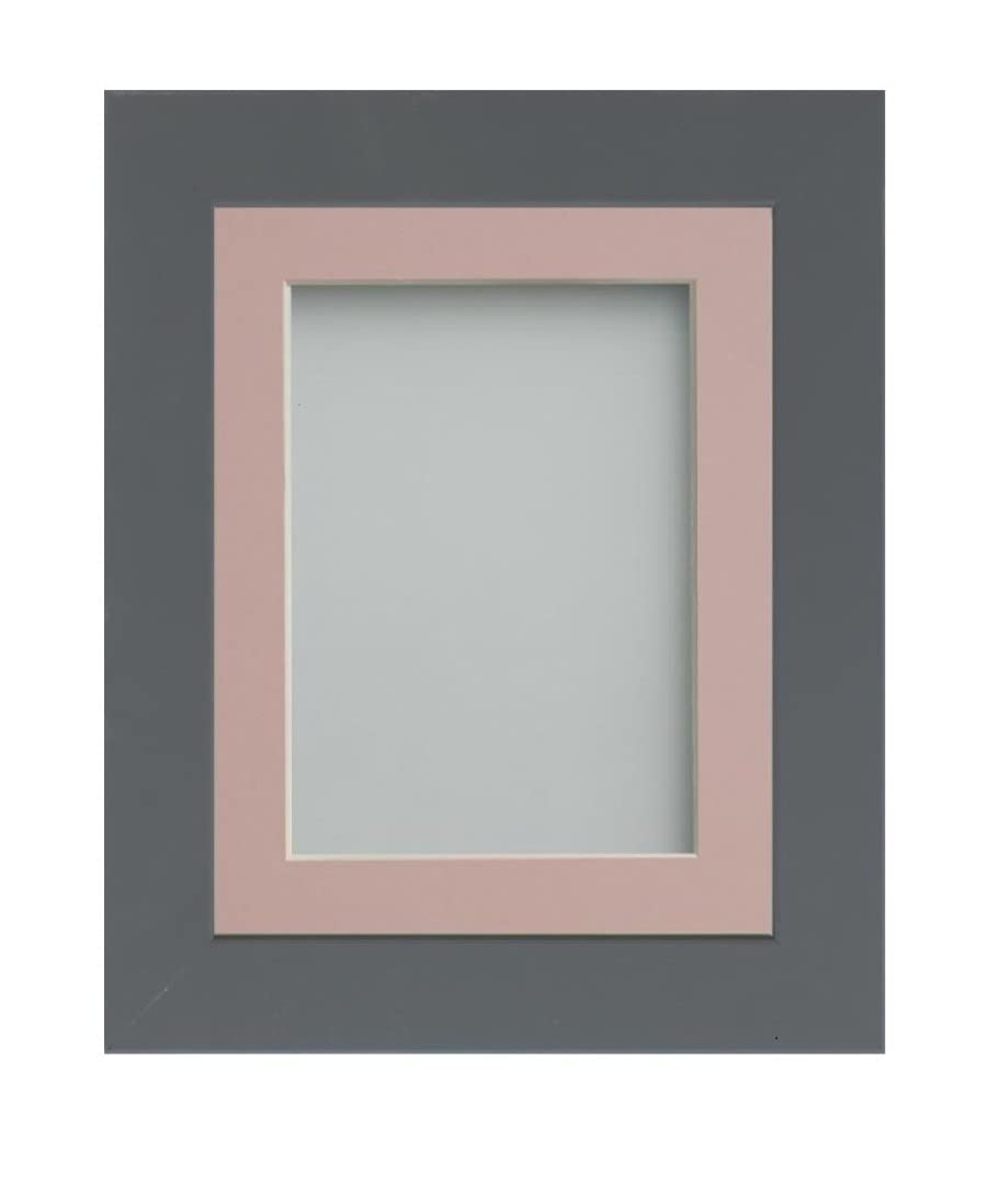 Frame Company Watson Grey Picture Photo Frame fitted with Perspex, 20x16 inch with Pink Mount for image size A3