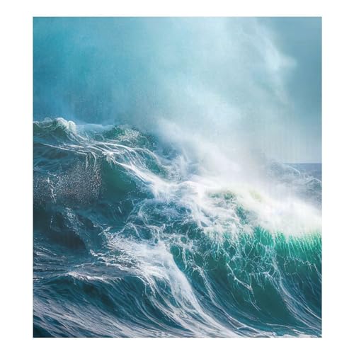 Naanle Geschirrspüler-Magnetabdeckung, Motiv: Stormy Ocean Front, Geschirrspüler-Abdeckung, magnetisch, 58,4 x 66 cm...