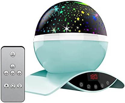 YSD Night Lighting Lamp, Modern Star Rotating Projection, Romantic Star Projector Lamp for Kids, USB Rechargeable & Remote Control, Gifts for Kids,Bedroom(Green)