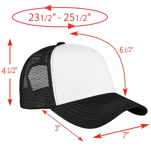 Image of Falari 5-Panel Mesh Baseball Cap, Trucker Hat, Structured Plain Design, Cotton, Adjustable Size