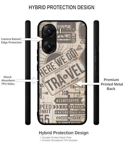 Image of Travel Design Premium 2D Printed Metal Back Case Cover for Vivo V29E 5G