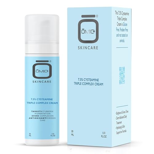 OMIC+ Skincare 7.5% Cysteamine Triple Complex Cream - 1.01 fl Oz / 30ml Brightening & Tone-Improving Face Cream for Uneven Skin & Dull Complexion Lightweight Texture