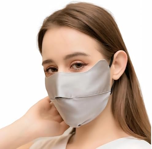 Mulberry Silk Sun Protection Mask - UPF 50+ Lightweight Facial Shield for Outdoor Use