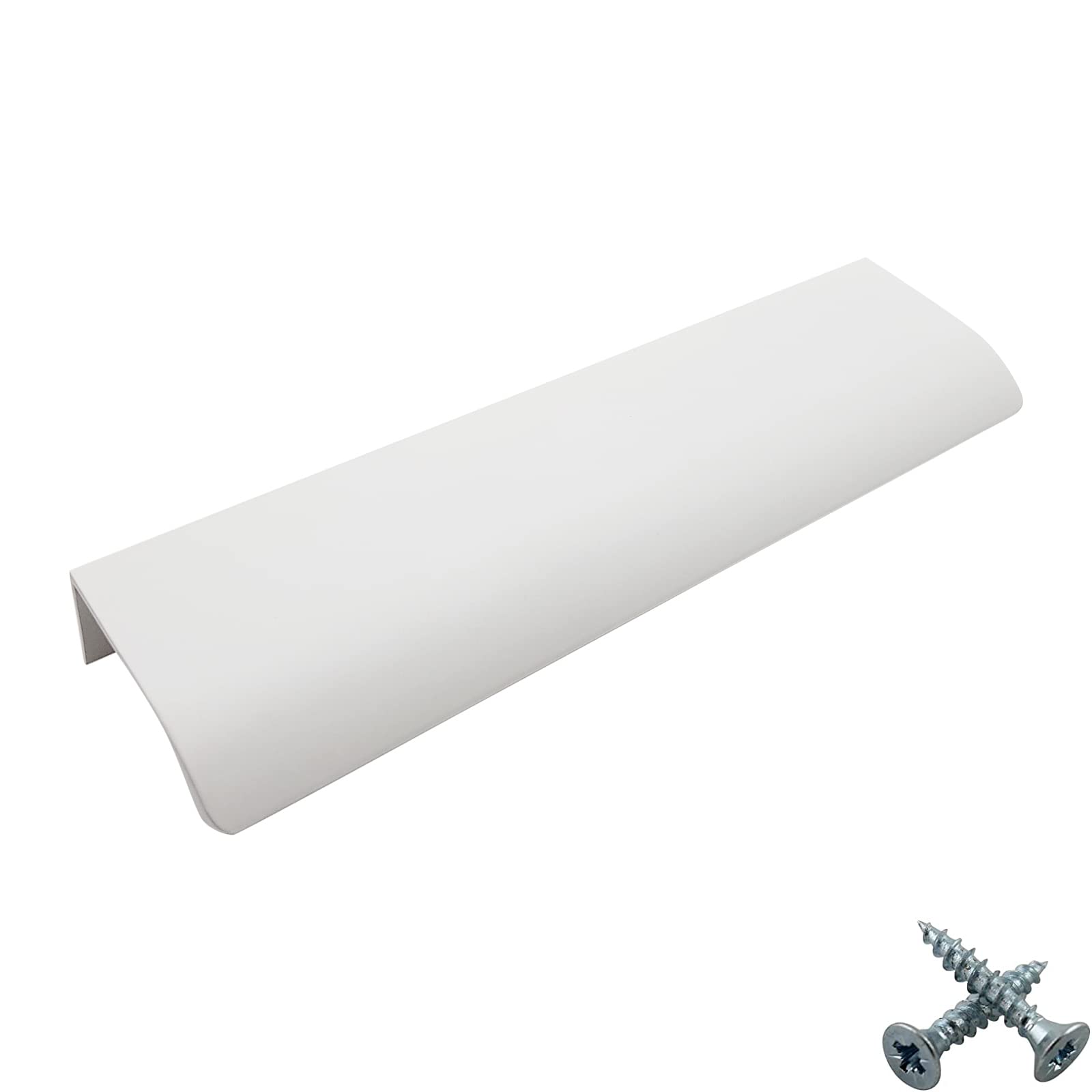 M4TEC Bar Kitchen Cabinet Door Handles Cupboards Drawers Bedroom Furniture Concealed Finger Edge Pull Handle for Wardrobe & Bedroom Cabinet Hardware White. VD3 Series: 128 mm