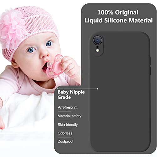 Vooii Compatible with iPhone XR Case, Upgraded Liquid Silicone with [Flat Edges] [Camera Protection] [Soft Anti-Scratch Microfiber Lining] Phone Case for iPhone 10 XR 6.1 inch - Black by Vooii - Used condition - Image 7
