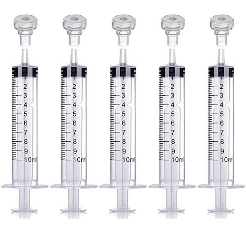 Image of 5 Packs 10ml Plastic Measuring Syringe With 5 Injector Kit, No Needle Perfume Dispenser Pump Perfume Refill Tool Perfume Decanting Supplies for Travel Empty Perfume Bottles