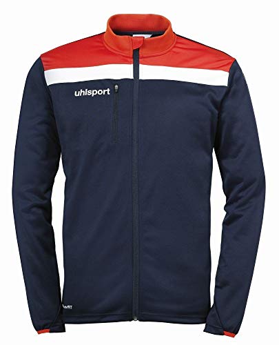 uhlsport Herren OFFENSE 23 POLY JACKE Fussball Trainingsbekleidung, Navy / Rot / Weiß , 4X-Large – Ansicht 1