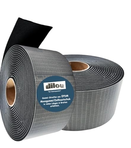 Preisvergleich Produktbild 1000mm x 100mm x 10mm Zellkautschuk Moosgummi, einseitig selbstklebend EPDM