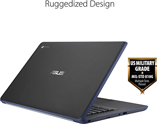 Asus Newest 14" Rugged & Spill Resistant Chromebook, Education Edition, Military Std 810G, Intel N3350, 4Gb Ram, 160G Space(32G Emmc+128G Card), Wifi, Bluetooth, Webcam, Darkblue, Chrome Os, Jvq Mp #TOP2