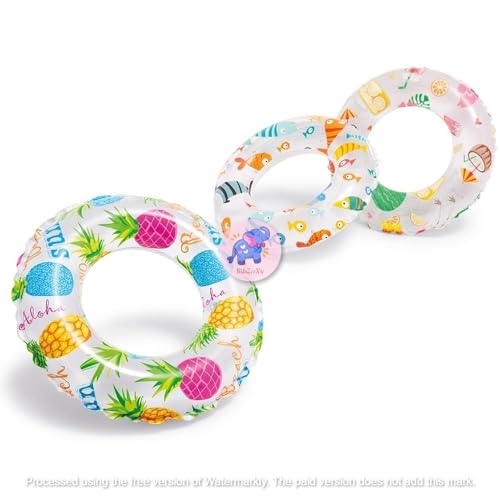 Image of Inflatable Swimming Float Rings for Summer Vacation| Water Floatation Safety Tube for Kids Boys,Girls,Adult| Circle Floater Lounge for Pool Party, Lake, Beach| (Lively 51)- Pack of 1