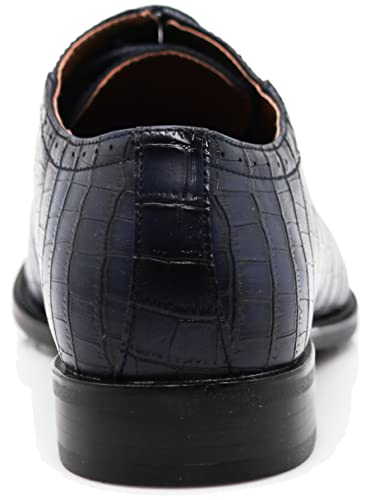 Image of Gator3N Men's Alligator Crocodile Print Oxfords Fashion Lace Up Dress Shoes