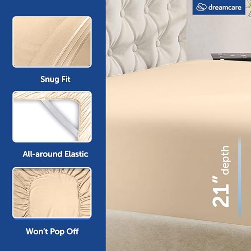 Image of DREAMCARE King Size Sheets Set - 6 pcs Breathable Cooling Sheets King Size