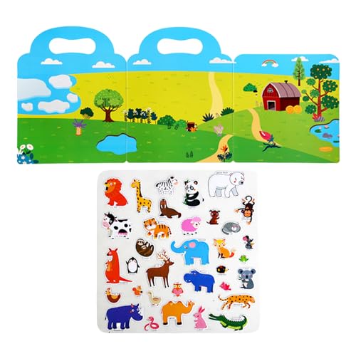 Libro de pegatinas reutilizable, juguete educativo de viaje para la promoción temprana, juguete educativo para promover la motricidad fina y la educación temprana