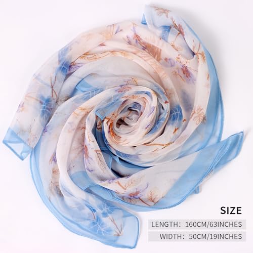 3 Pack Scarves for Women Lightweight, Breathable Floral Print Pattern Scarf Large Neck Scarves for Women Formal Evening Dresses Shawl Summer Wraps2