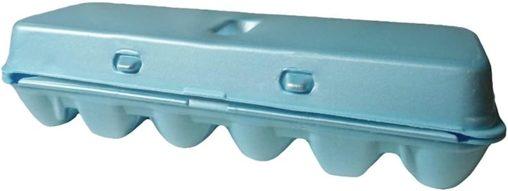 Blue 12-Egg Blank Styrofoam Carton - 125 Pack