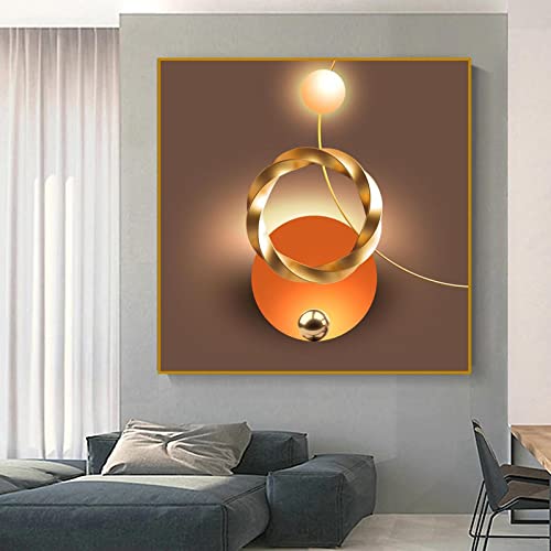 Peinture canvas art luxe au design géométrique abstrait chic 70x70cm