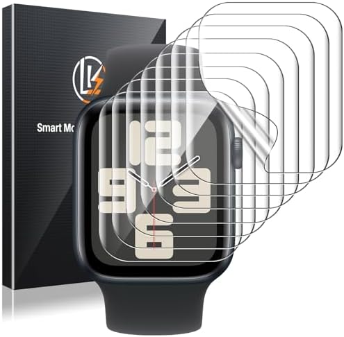 LK 8 Stück Schutzfolie für Apple Watch SE3/SE2/SE & Series 6/5/4 44mm | HD Klar, Anti-Staub, Blasenfrei, Selbstheilungsfähigkeit, Flexibel und Kratzfest Weiches [Premium] TPU