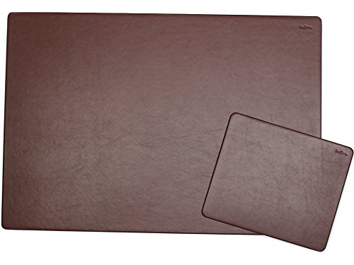 Sous-main en cuir de vachette marron pour protéger le bureau avec style