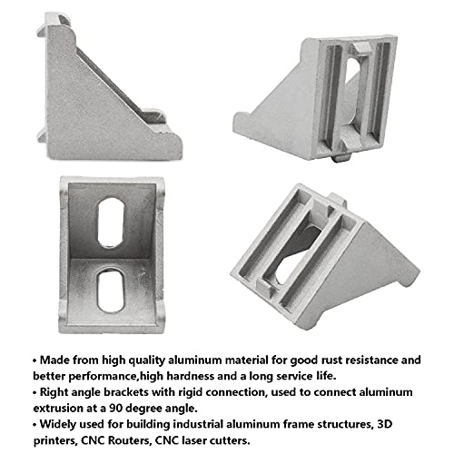 TTZEZE 40x35x40mm L Shape Right Angle Joint Fastener, 10Pack Aluminum Profile Corner Bracket Connector for 4040 Series Standard 8mm Slot Aluminum Extrusion Profile by TTZEZE - Used condition - Image 4