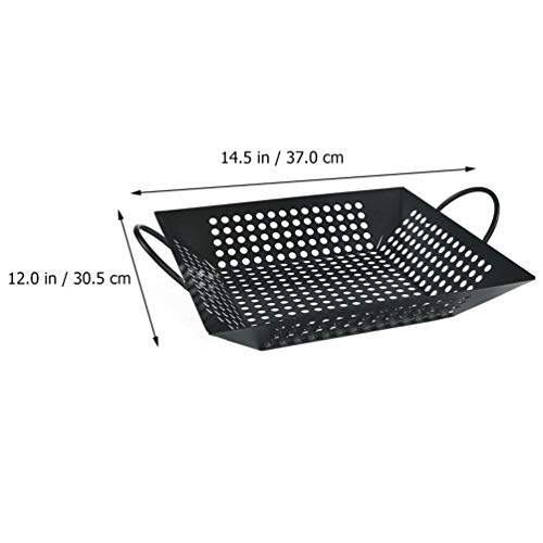 Hemoton – Cesta de churrasco com alça perfurada para grelha, bandeja portátil para churrasco, utensí