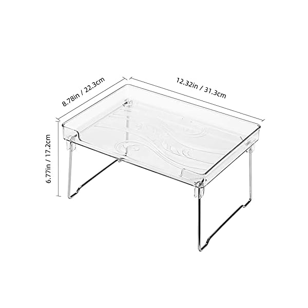 Cupboard Organiser, Cupboard Shelf Organiser, Kitchen Shelf Organiser for Kitchen Storage, Bathroom Storage, Makeup Organiser, Durable Plastic and Metal, Clear & Chrome - Image 7