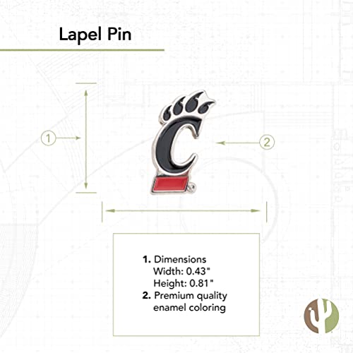 Desert Cactus University of Cincinnati Lapel Pins Bearcats UC Logo Enamel Made of Metal (Pin A)2