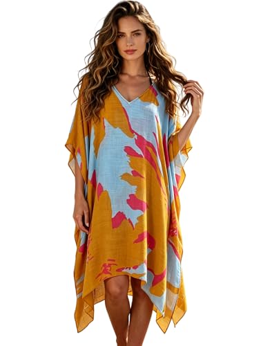 Breezy Lane Womens Beach Cover Up Swimsuit Coverups Kaftan for Bathing Suit Vacation Summer Resort Wear