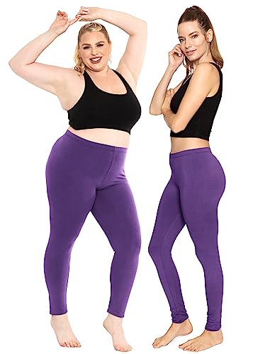 Image of STRETCH IS COMFORT Cotton Capri Leggings, Knee Length Pants, Plus Size