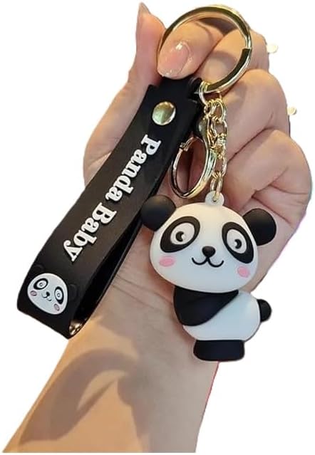 Penny Wise® Cute Baby Panda 3D Keychain | Keyring & Quirky Bag Charm | Hard Silicone,Unbrekable | Travel Essential | Kids Friendly | Comes With Strap & Bag Hook | Single Piece.