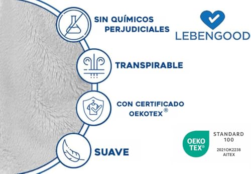 LEBENGOOD Bata Mujer Invierno - Albornoz Mujer Forro Polar, Batas de Casa Señora, Coralina, Acogedora, Microfibra OEKO-TEX®(S,Perla) - imagen 5