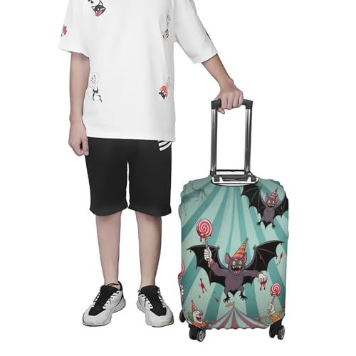 Clown Vampire Bat Elastic Luggage Cover Suitcase Protector for 19-32 Inch Suitcases | Universal Stretchable Travel Bag Cover | Anti-Scratch, Washable with Zipper Closure L 7