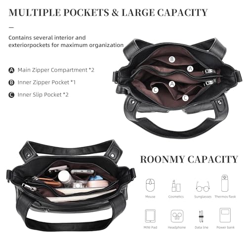 Bolso Tote Grande KouLi Buir para Mujer Multi-Bolsillos miniatura 4