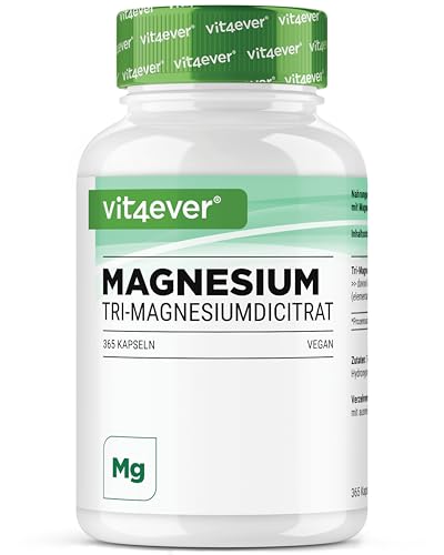 vit4ever Magnesiumcitrat - 365 Kapseln - 360 mg Magnesium