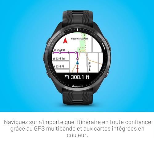 Garmin Forerunner® 965 Montre Intelligente de Course à Pied, Affichage AMOLED coloré, mesures d'entraînement et informations de récupération, Noir et Gris poudré, 010-02809-00 - 6