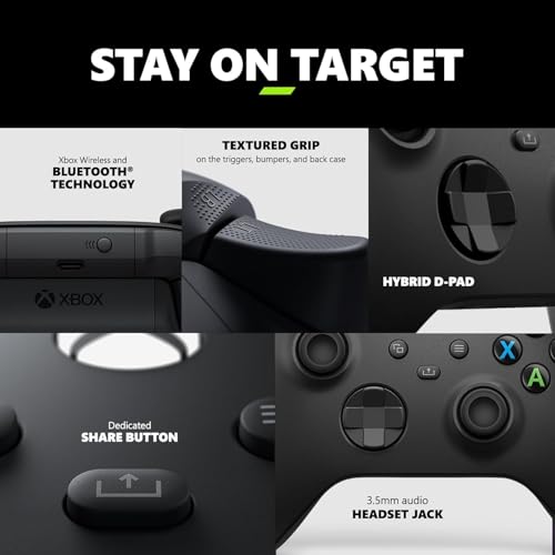Image of Xbox Wireless Controller - Carbon Black Series X|S, One, and Windows Devices (Black)