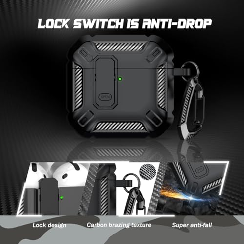 Image of RFUNGUANGO for AirPods 5 /4 Case (2026 /2024) with Lock, Black