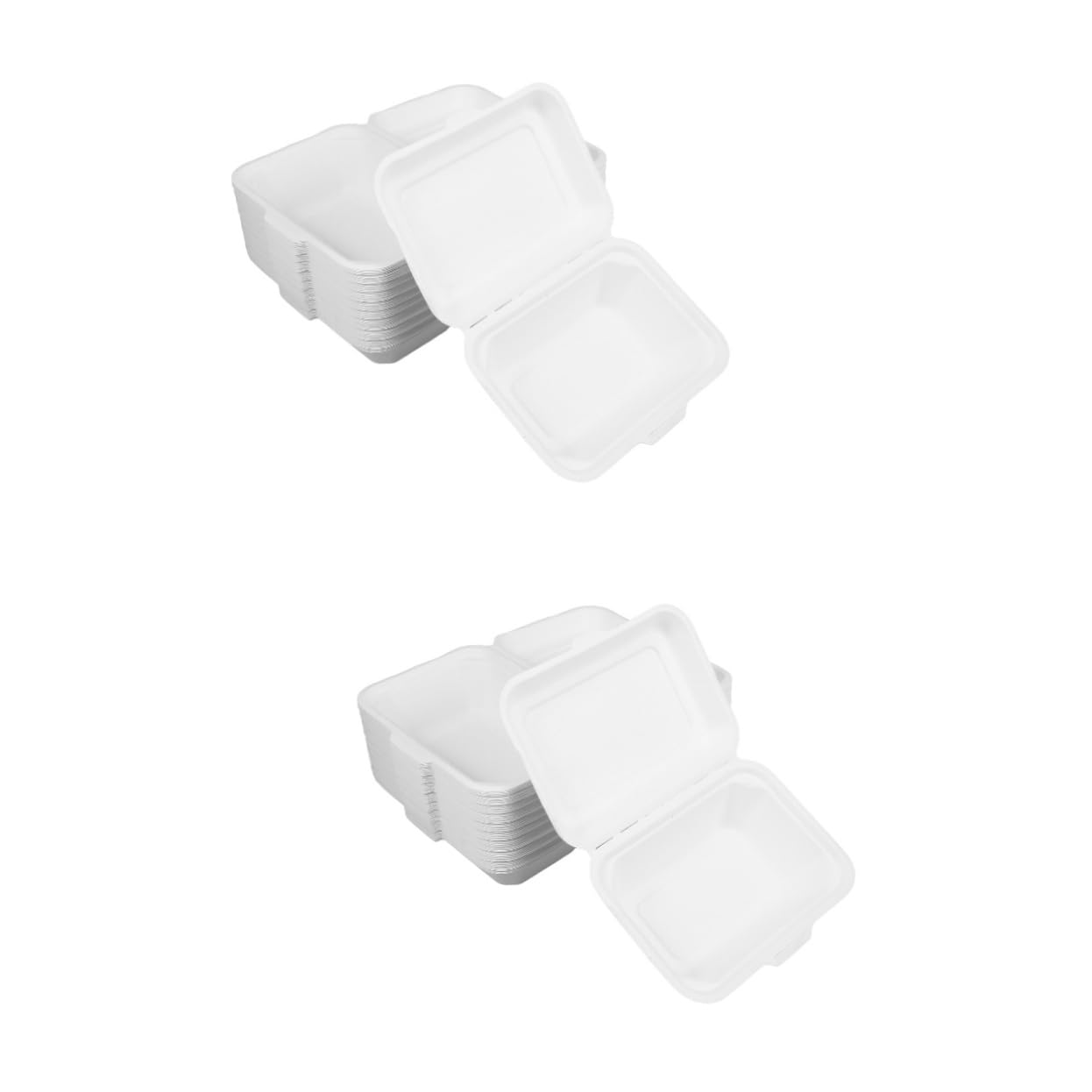 ULTECHNOVO 100piezas Envases Comida Desechables Recipientes De Biodegradables Para Comida Caja De Almuerzo y Práctica Para Calientes y Frías