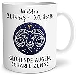 OWLBOOK® Sternzeichen Widder Tasse mit Spruch mit 