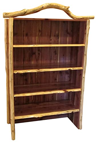 Furniture Barn USA - Rustic Bookcase-Red Cedar Log Storage Shelf with Live Edge
