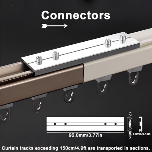 Barra de cortina ajustable y resistente para separar espacios con techo blanco 8
