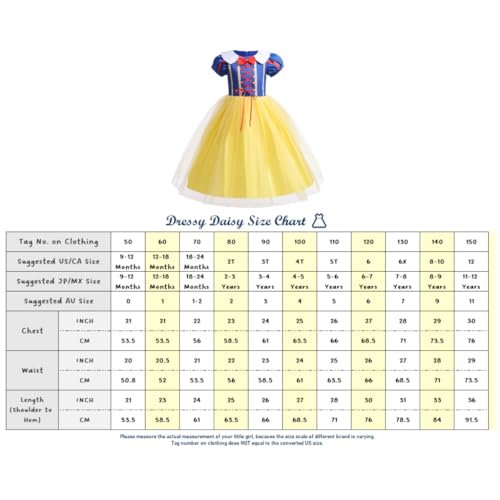 Image of Dressy Daisy Girls' Princess Snow White Costume Fancy Dresses Up Halloween Party