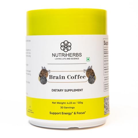 Brain Coffee Lions Mane Powder - Polvo de granos de café tostados en polvo de hongos MCT  Enfoque mejorado mejora la memoria mejora la salud