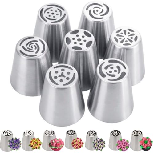 Opiniones de Duya los más solicitados. 45 Lovgrin Juego de 7 Puntas de Tubería Grandes, Kit de Tuberías de Acero Inoxidable, Puntas de Decoración de Pasteles y Pasteles, Herramientas de Horneado para Galletas