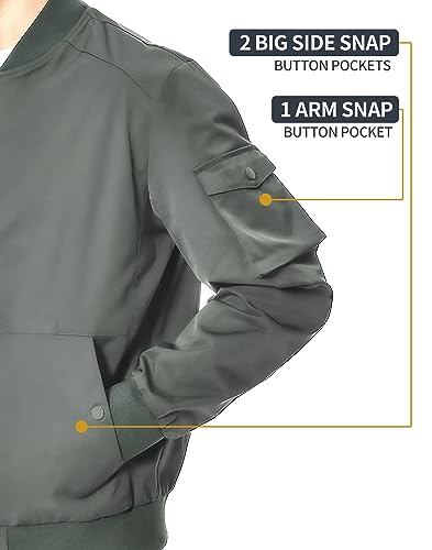 Pioneer Camp Mens Bomber Jacket Lightweight Casual Spring Fall Windbreaker Stylish Varsity Flight Zip Up Coat with Pocket3