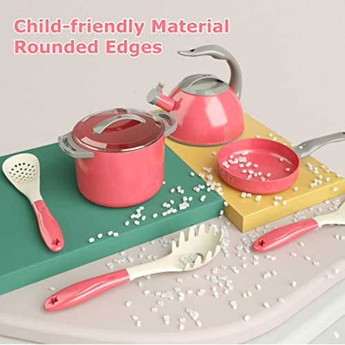 Risuntoy Kids Kitchen Accessories Set,Toddler Pretend Cooking Playset With Play Pots And Pans,Utensils Cookware Toys,Play Food Set,Learning Toy Birthday Gift For 3 4 5 Years Old Girls Boys #TOP3