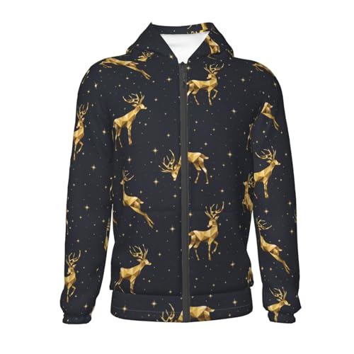 Christmas Deers Kids Pullover Hoodies Boys Zip Up Sweatshirts Girls Athletic Clothes with Pocket2